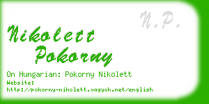 nikolett pokorny business card